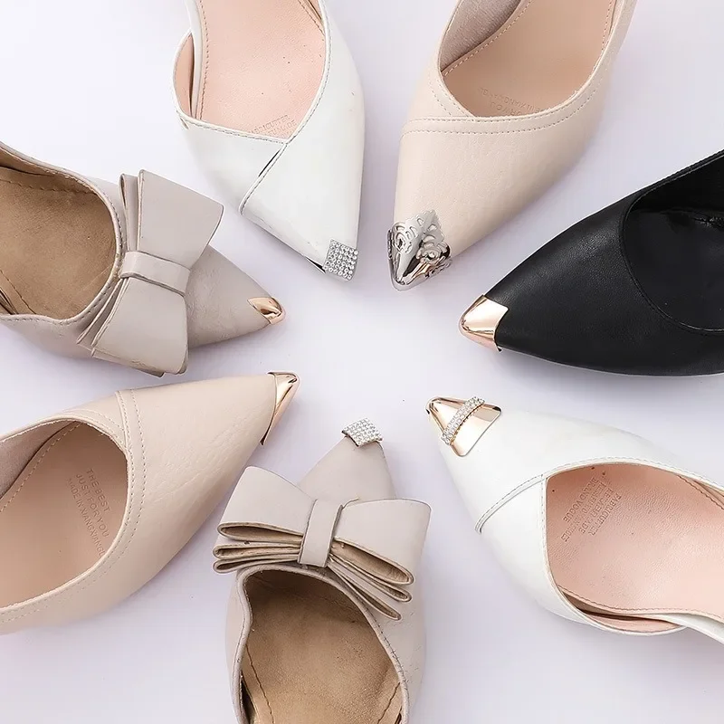 Women High Heel Metal Toe Cap Protector, Wear and Tear Concealer, Anti-Kicking Leather Shoes, Point Protector Accessory