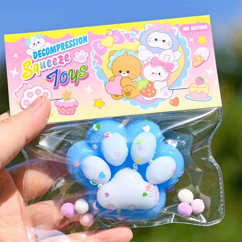 Kawaii Taba Cat Paw Plush Fidget Squeeze Toy