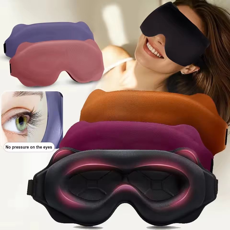 6D Block Out Light Sleep Mask with Soft Breathable Comfort for Travel & Night Sleep