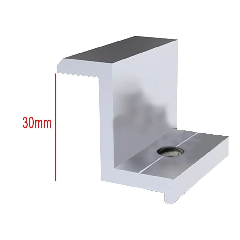 Aluminum Alloy Solar Panel Mounting End Clamps Set of 10 Pieces