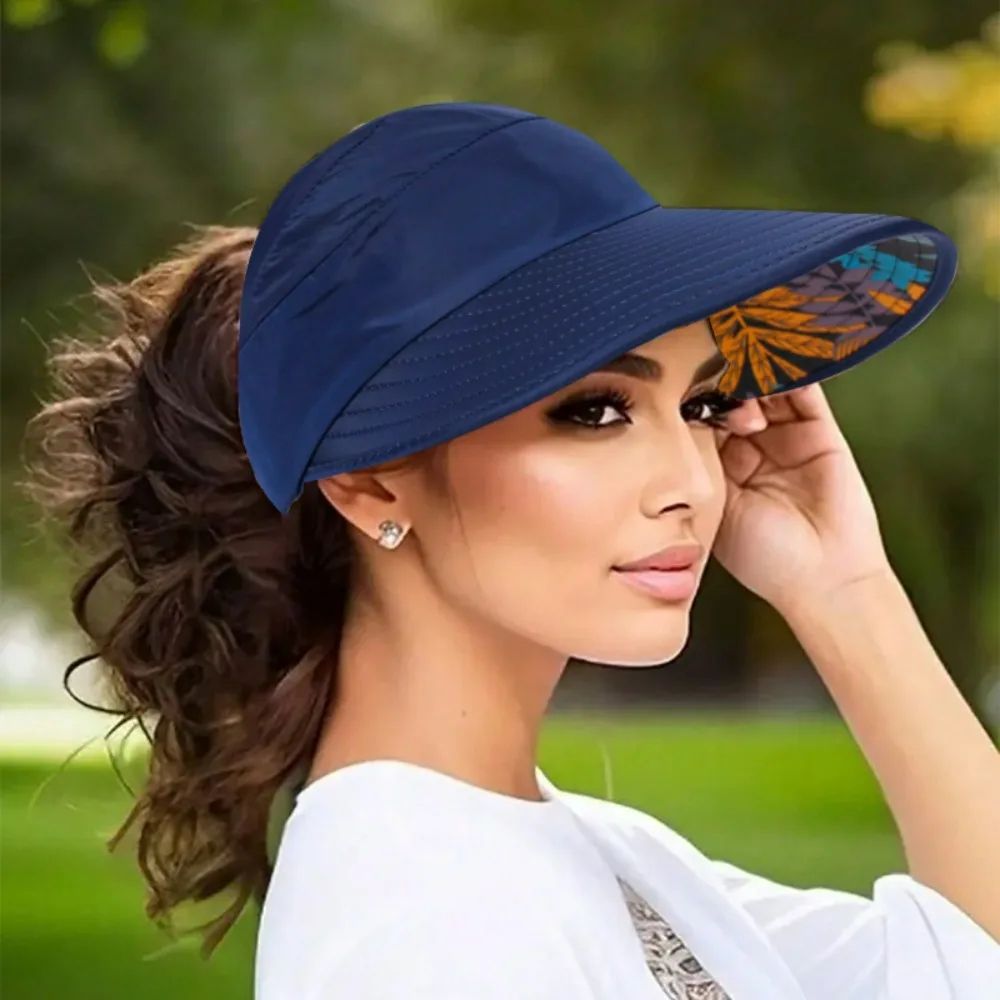 Wide Brim Ponytail Sun Hat