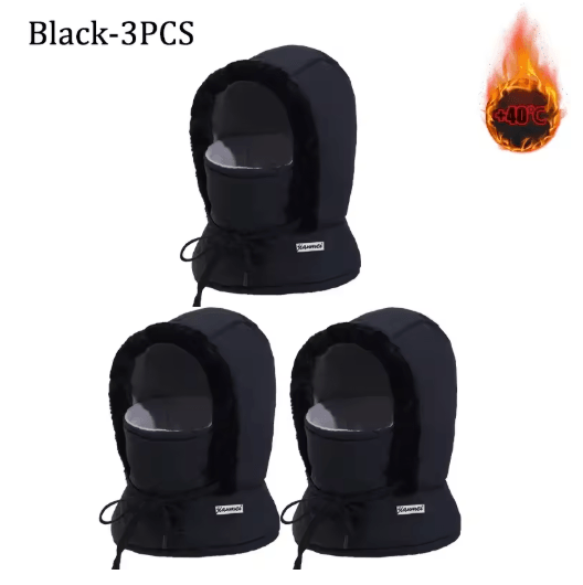 Cold Weather Thermal Balaclava Scarf Windproof Plush Hood Ski Face Mask