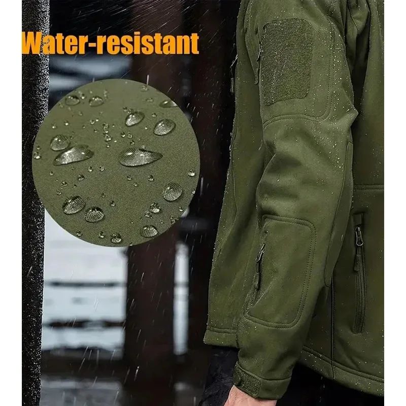 Men's Tactical Softshell Military Jacket – Waterproof Hooded Outdoor Combat Utility Jacket