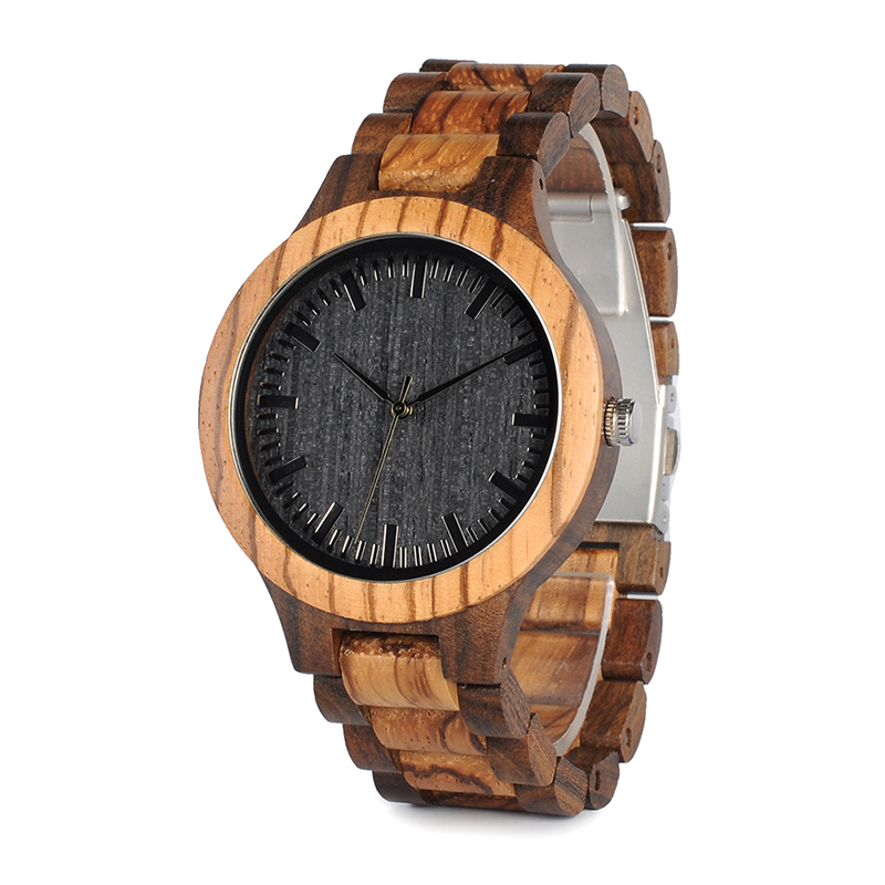 BOBO BIRD Wooden Watch Men Quartz Movement, Bayan Kol Saati Luxury Mens Watches with Luminous Hands, Gift Box