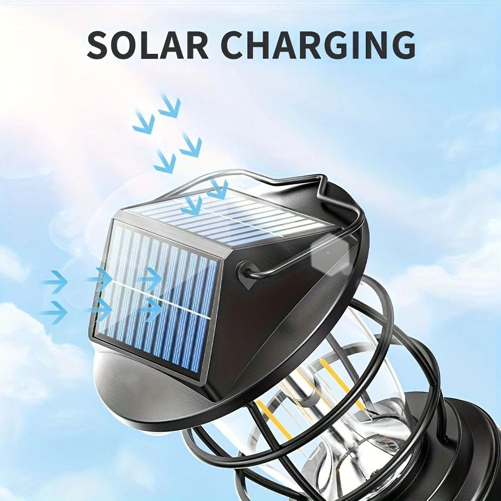 Solar-Powered Retro LED Camping Lantern