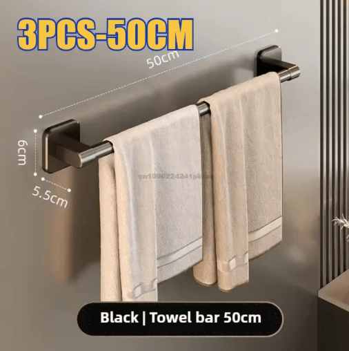 Wall-Mounted Towel Rack with No-Drill Installation