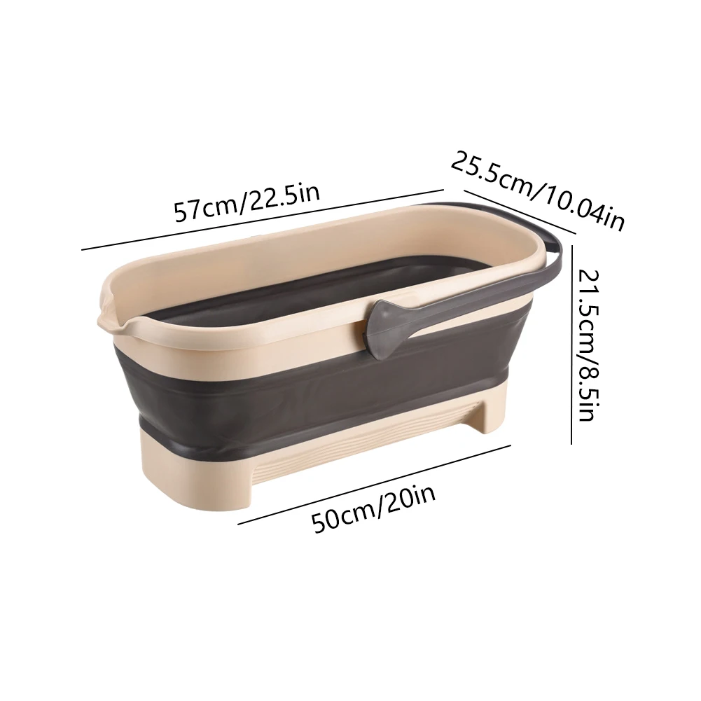 Foldable Mop Bucket Large Rectangular Laundry Barrel, Space-Saving Reusable Household Cleaning Basin