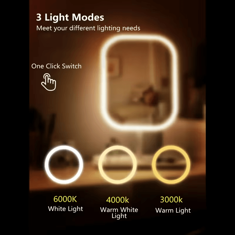 LED Makeup Mirror With Lights & Touch Control for Flawless Daily Beauty & Skincare