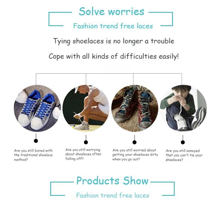 12 PCS No-Tie Stretch Silicone Shoelaces