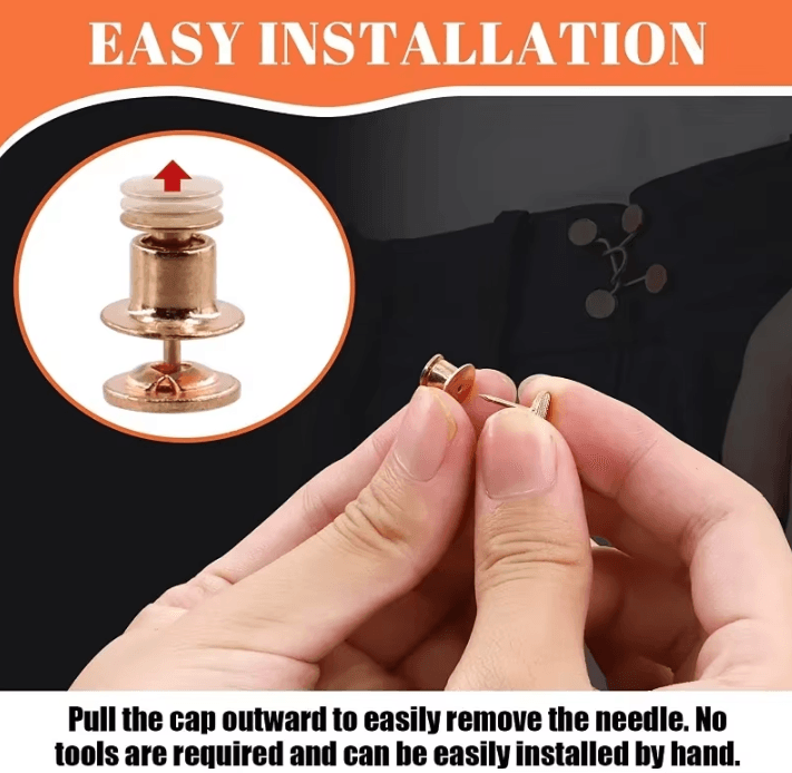 Adjustable Waist Button Extenders Set – No-Sew Jeans Waist Adjuster for Instant Fit