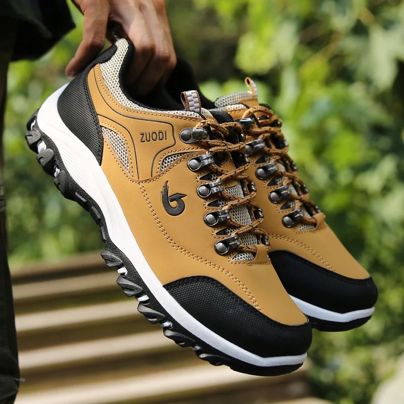 Mens Leather Casual Sneakers Lightweight Walking Shoes