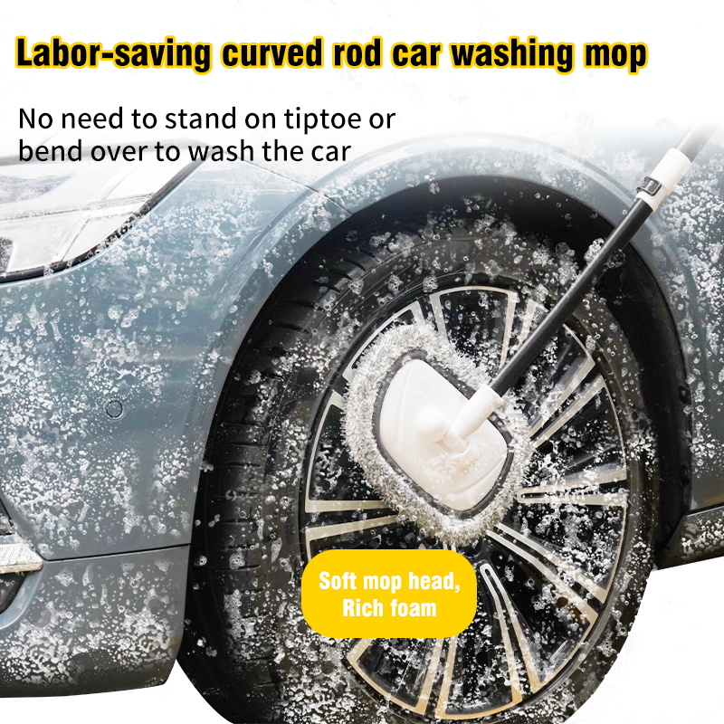 Bend Car Cleaning Brush, Car Wash Brush Broom, Telescoping Long Handle Cleaning Mop