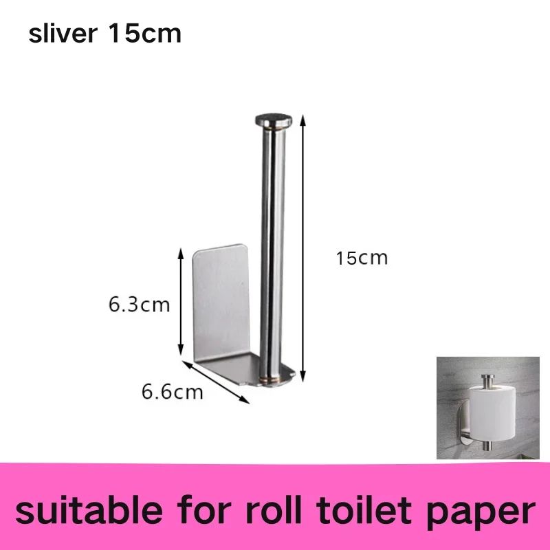 No Punching Self Adhesive Toilet Paper Holder Wall Mount Bathroom Kitchen Paper Roll Holder Towel Rack Drill Free