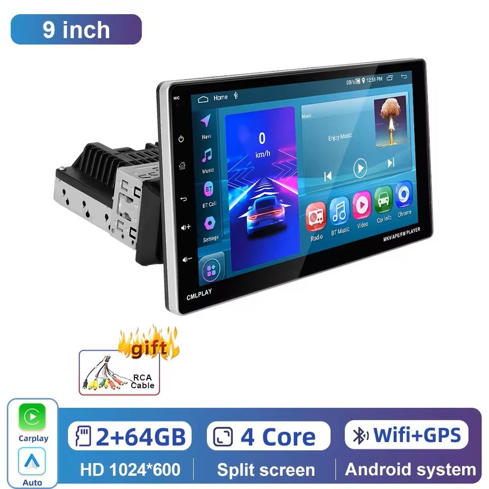9-Inch Android Car Multimedia Player with CarPlay and Bluetooth