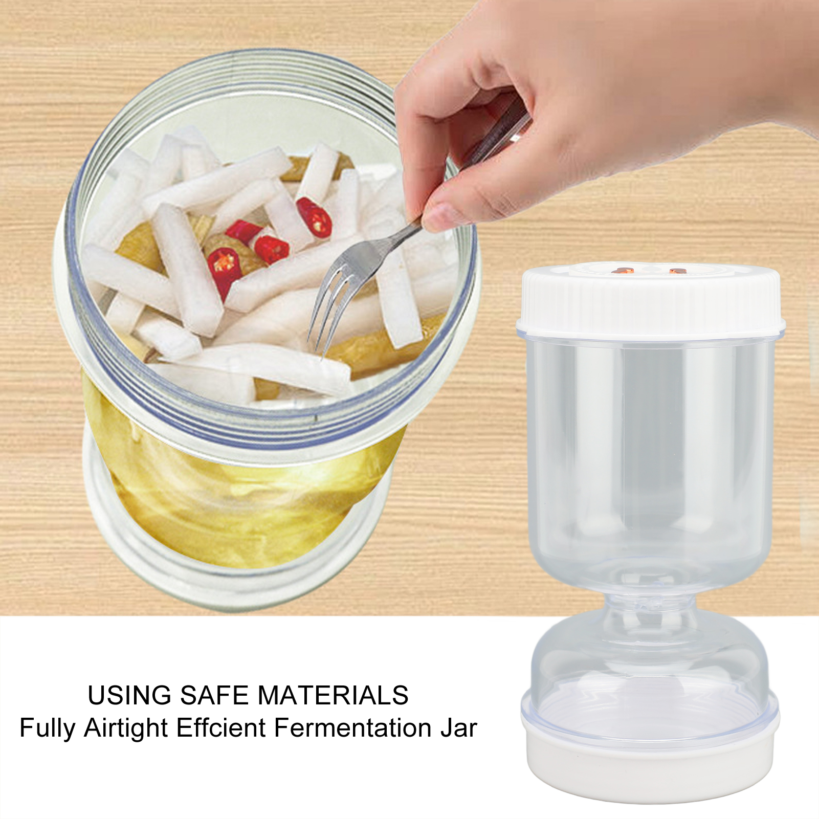 Pickle Olive Hourglass Jar, Pickle Juice Separator for Gherkin, Jalapeno, Dry Wet Separation, Leakproof Design