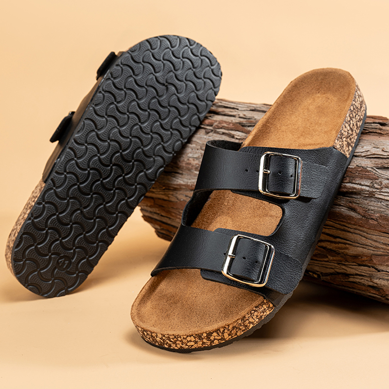 Comfortable Fashion Classic Slippers for Men, Lightweight Summer Cork Sandals for Outdoor Wear