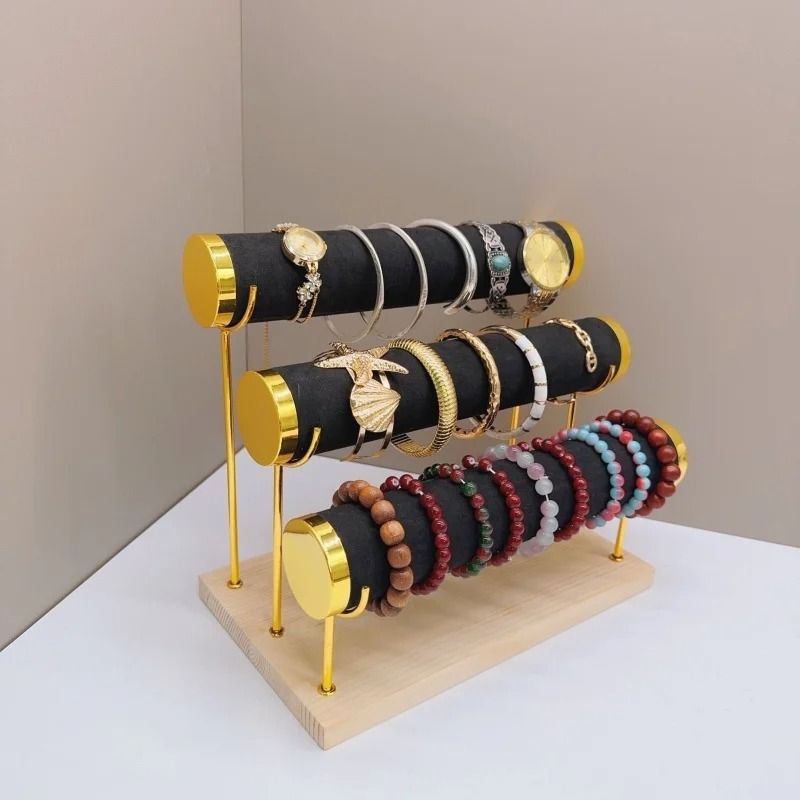 Detachable Bracelet Holder Stand Jewelry Display with Wooden Tray