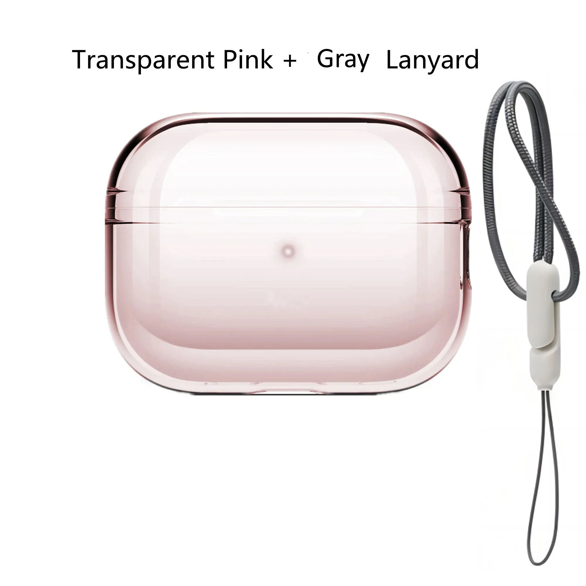 Clear Transparent AirPods Pro 2 Protective Case with Lanyard – Shockproof Soft TPU Cover