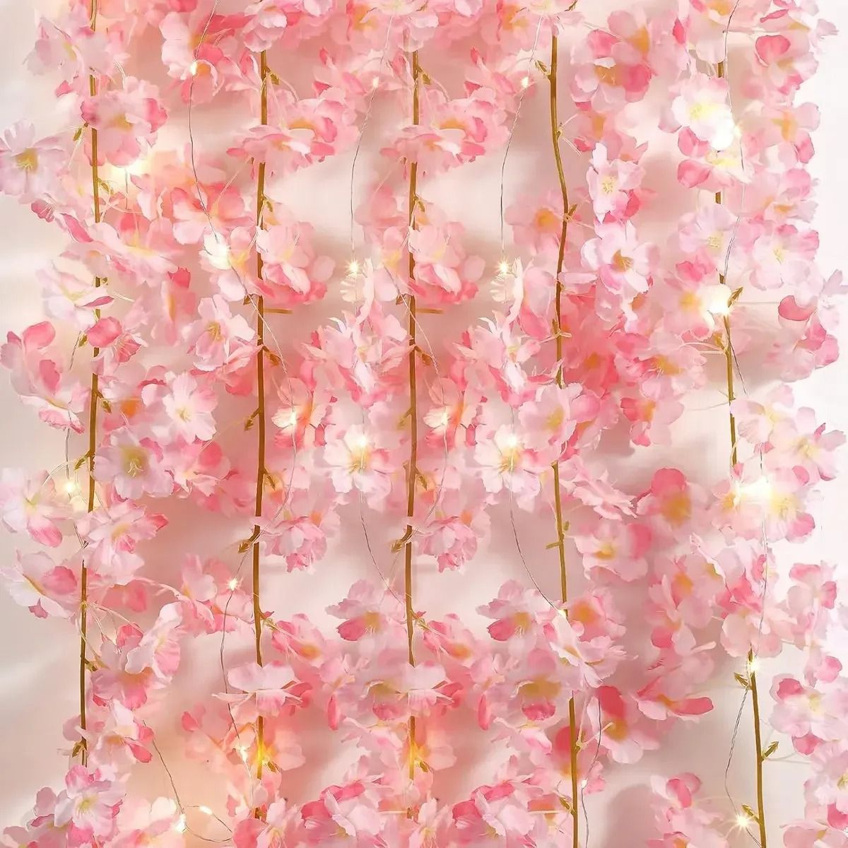 Cherry Blossom String Light Garland with 20 LED Flower Vines