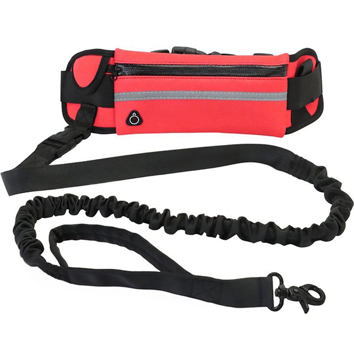Hands-Free Running Dog Leash with Reflective Elastic Belt & Waist Bag