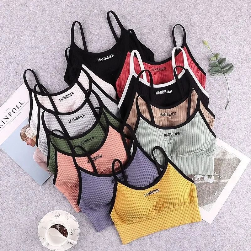 Women Sports Bra Cotton Crop Top Underwear Soft Tube Top Comfort Bra