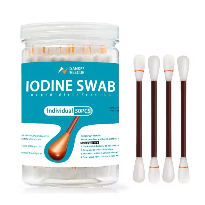 50 Piece Disposable Disinfection Swab Set for First Aid Alcohol or Iodine Use