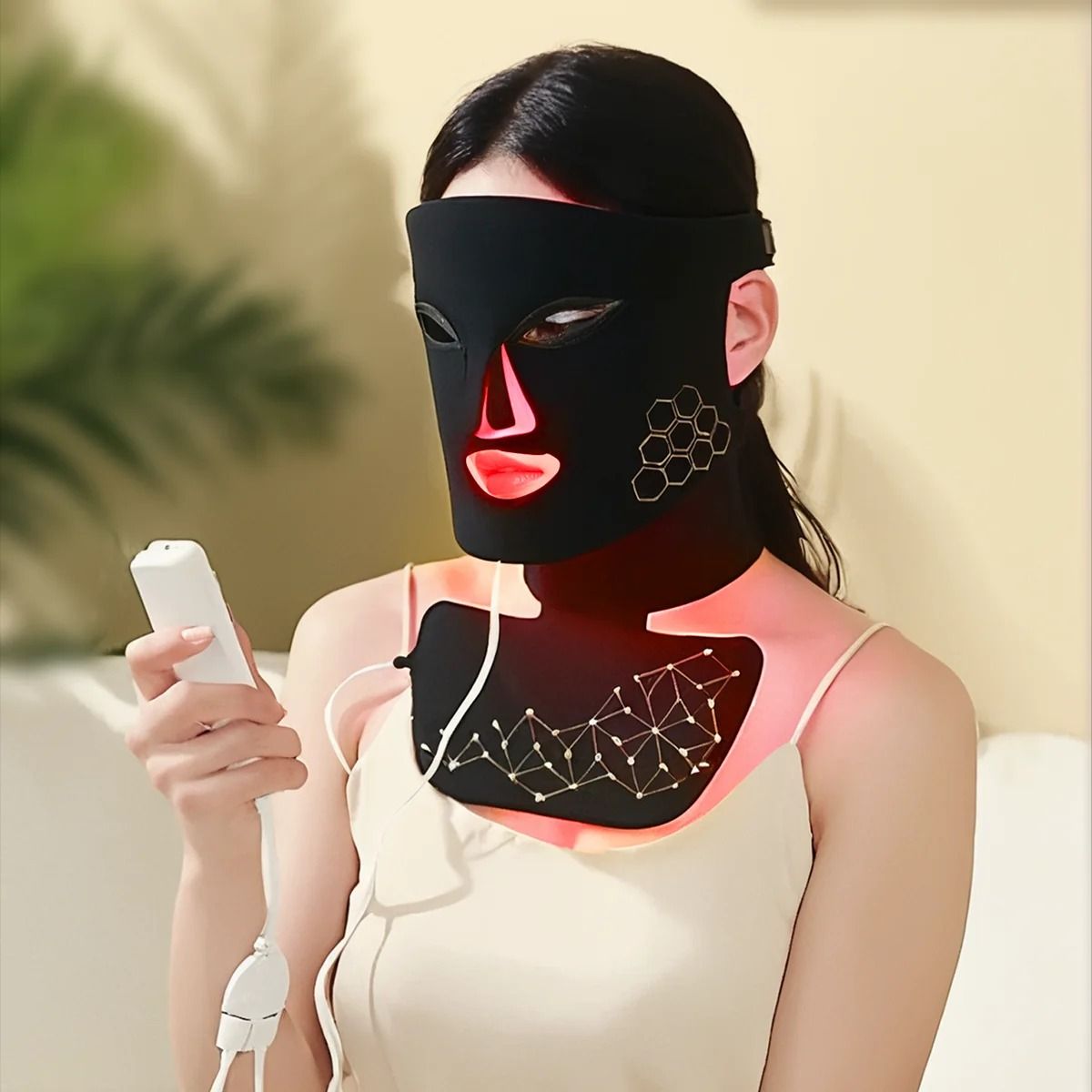 Hello Face Rechargeable Red Light Therapy Mask for Face and Neck Skin Treatment