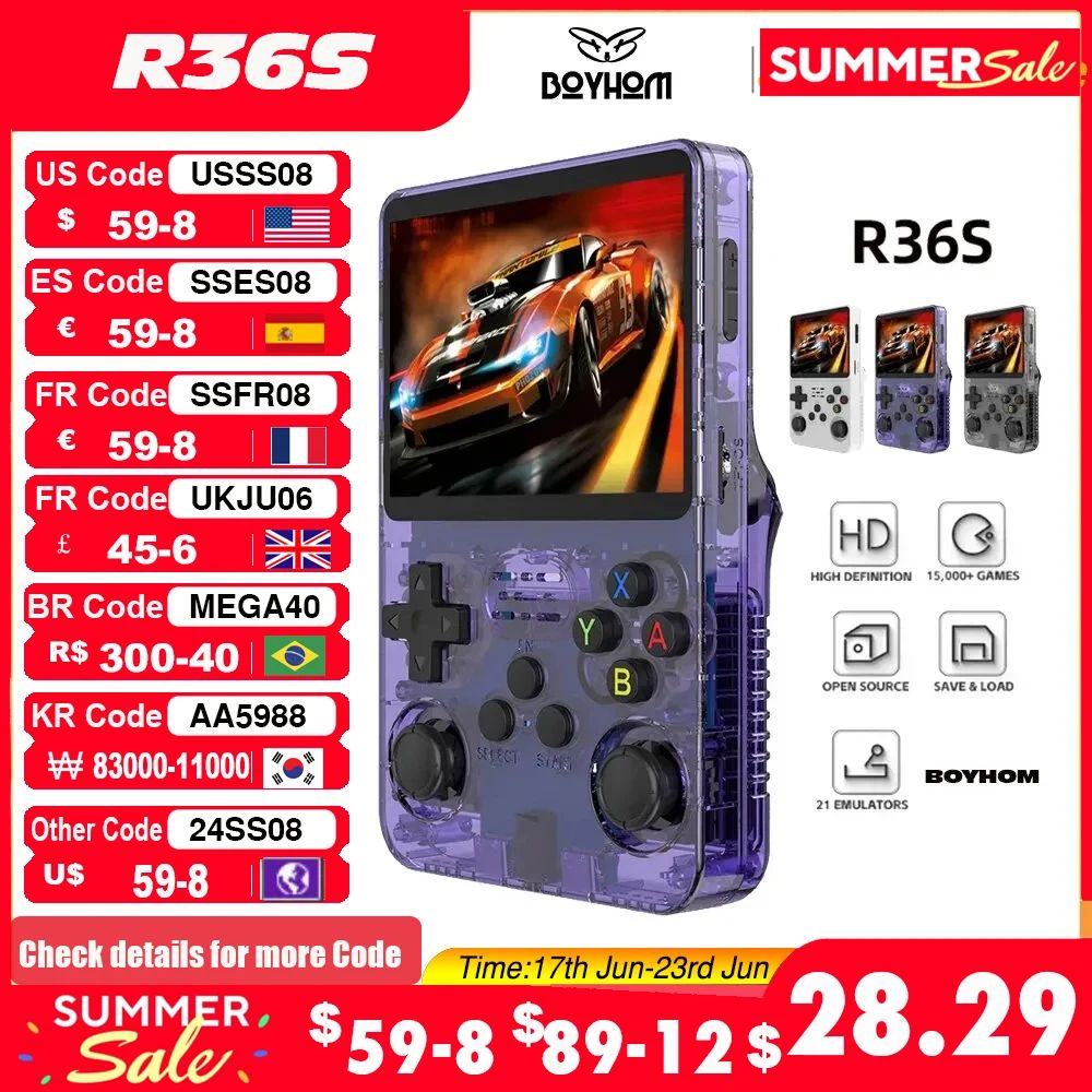 RetroPulse R36S Linux Handheld Game Console with 3.5
