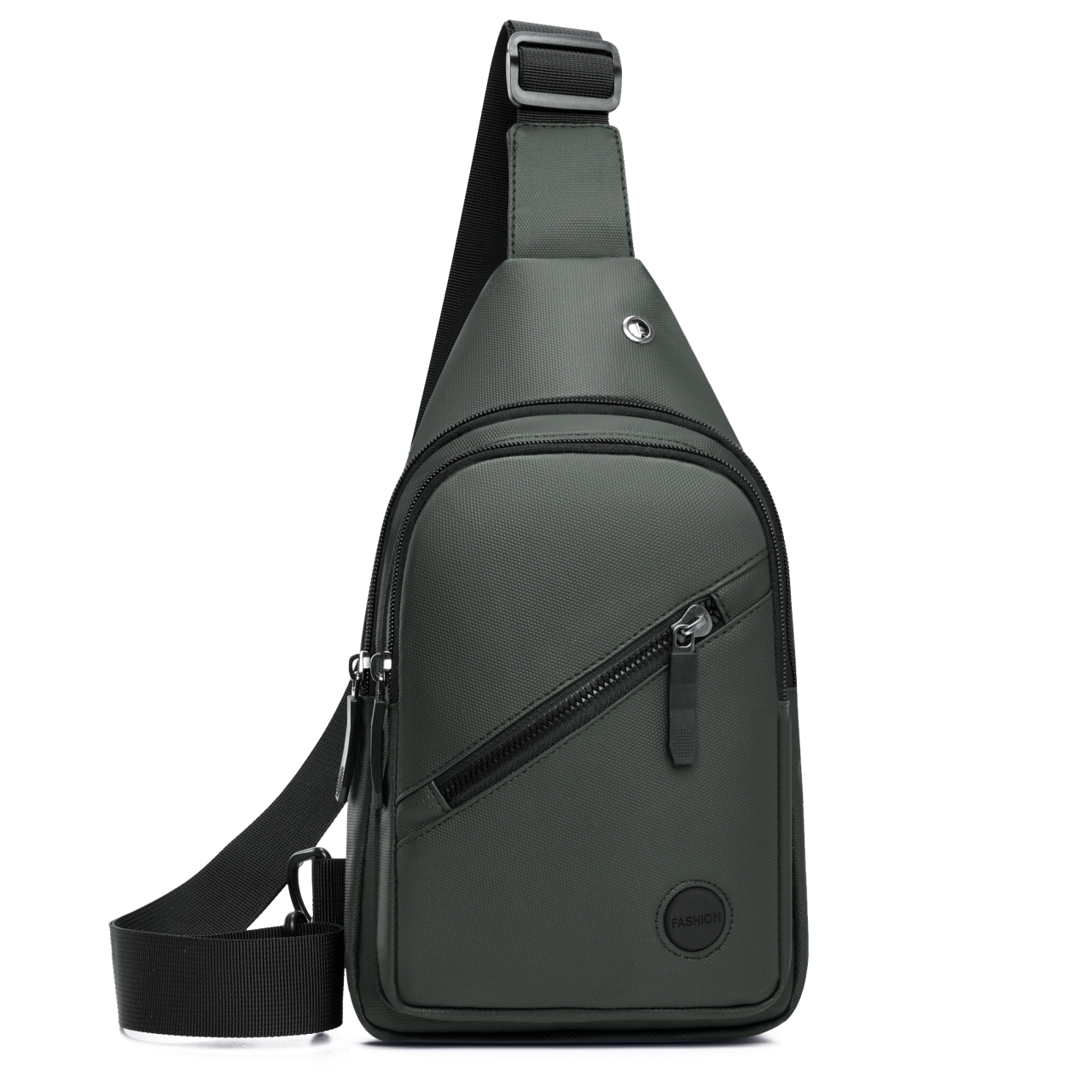 Large Capacity Men's Crossbody Bag, Durable Chest Bag, Leather-Look Outdoor Shoulder Bag