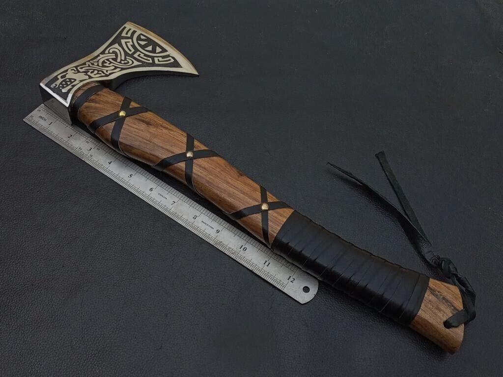 Viking Axe | Hand-Forged Carbon Steel Blade, 16