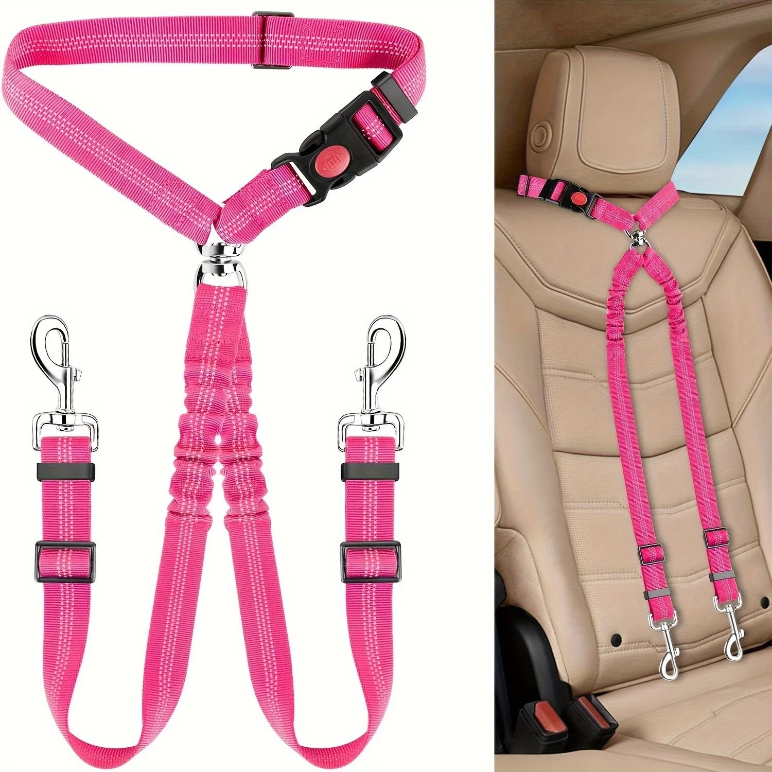 Adjustable Pet Car Seat Belt Leash for Dogs and Cats
