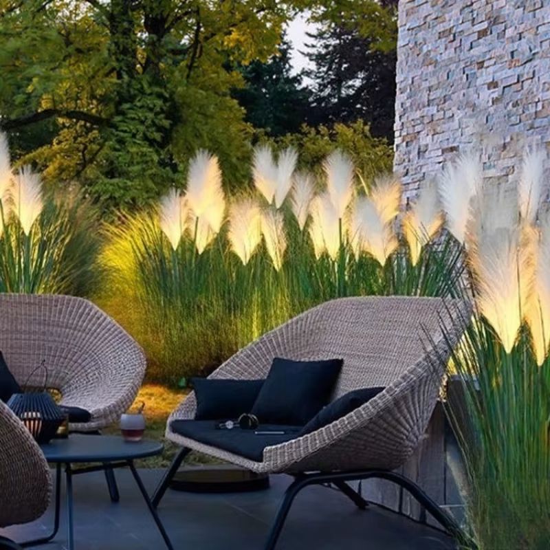 Solar Reed Pathway Stake Light Waterproof Outdoor Garden Lawn Decor
