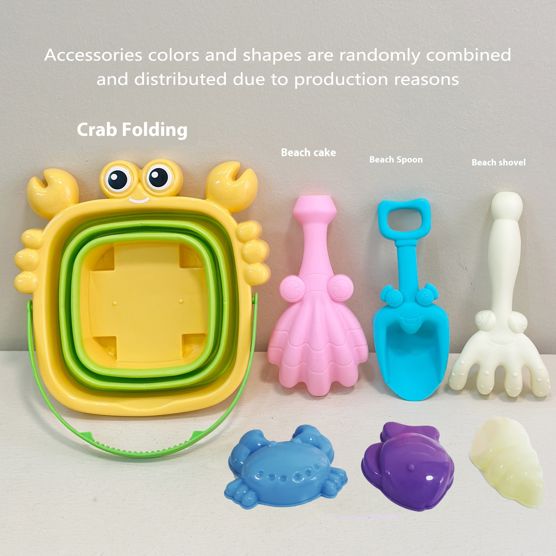 Foldable Beach Bucket Set with Sand Molds & Travel Friendly Kids Sand Toys
