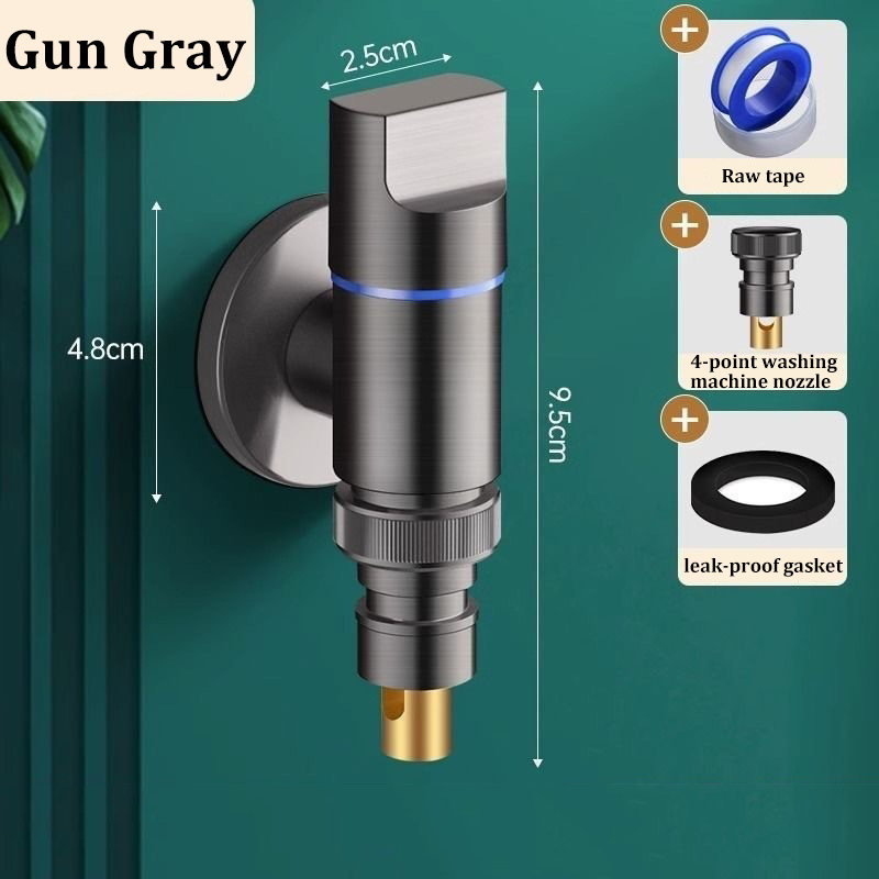 All-Copper Automatic Water Stop Valve Clip-on Faucet Joint Washing Machine Drum Universal