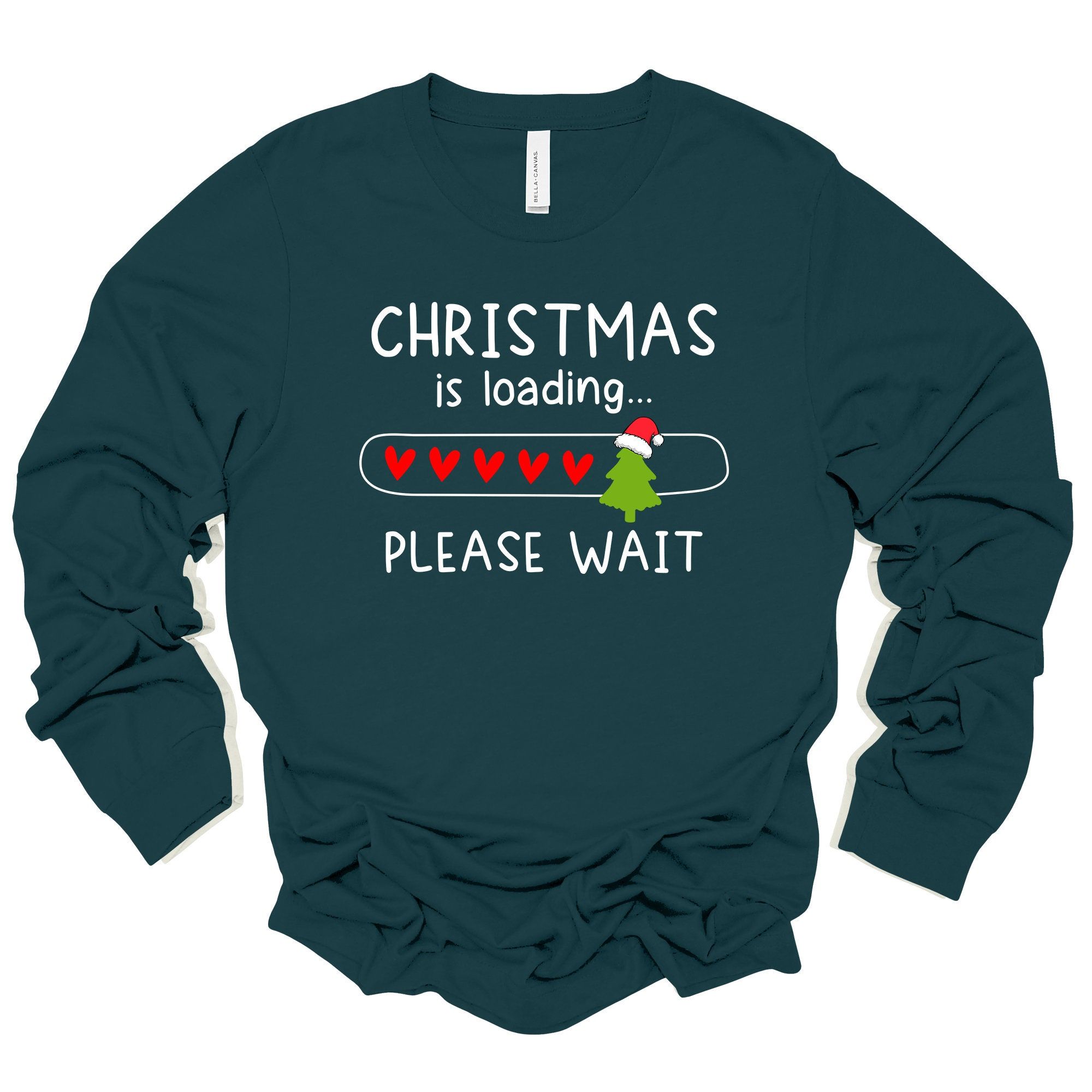 Christmas Is Loading Long Sleeve Tee, Unisex Holiday Shirt