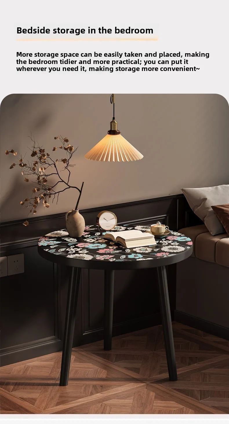 Mandala Wooden Round Side Table