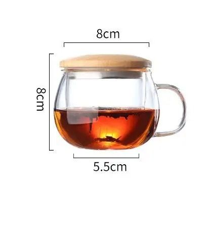 Creative Glass Tea Infuser Cup with Bamboo Lid
