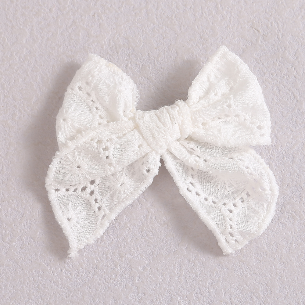 Baby Girl Hair Clips White Lace Bow Headwear Toddler Pin Hairpin