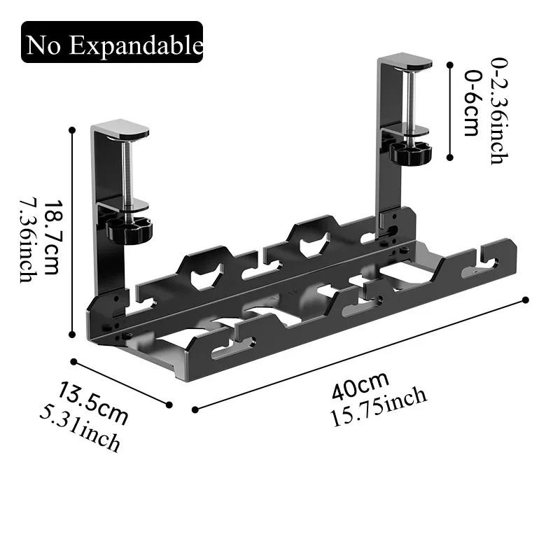 Telescopic Under Desk Cable Management Tray No Drill Wire Organizer Rack