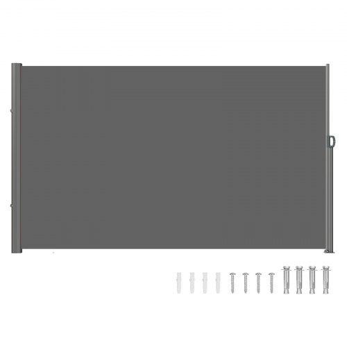 Retractable Side Awning, Full Aluminum Rust-Proof Privacy Screen & Wind Blocker for Outdoor Sun & Rain Protection