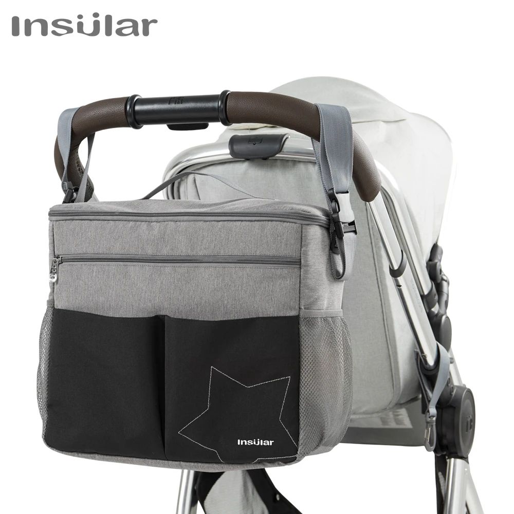 Insular Large Capacity Diaper Backpack with Anti Loss Zipper Travel Maternity Nursing Bag