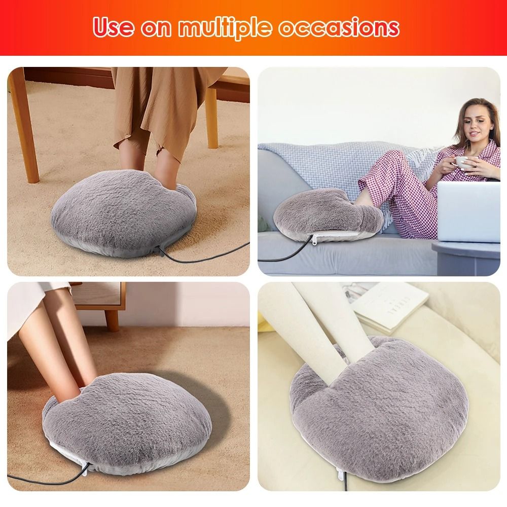 USB Winter Electric Foot Heating Pad Soft Plush Under Desk Warmer Mat