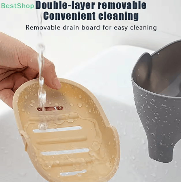 Elephant Double-Layer Soap Box with Lid – Portable Non-Slip Drain Soap Holder for Bathroom & Travel