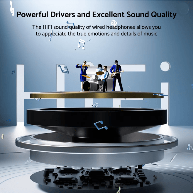 USB C Wired In Ear Headphones with HiFi Sound and Inline Control