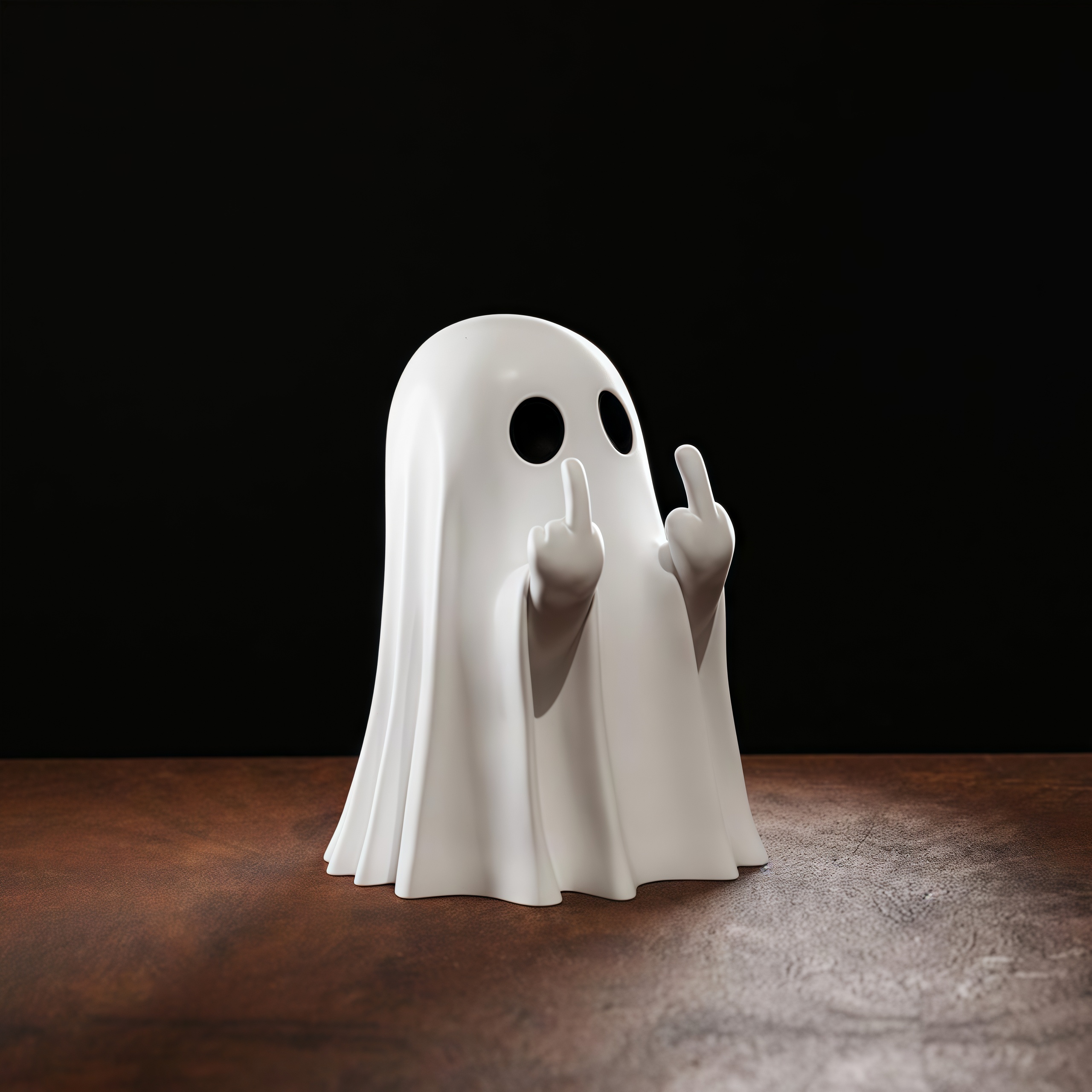 Cute Middle Finger Ghost Statue, Small Halloween Decor, Centerpiece for Coffee Table
