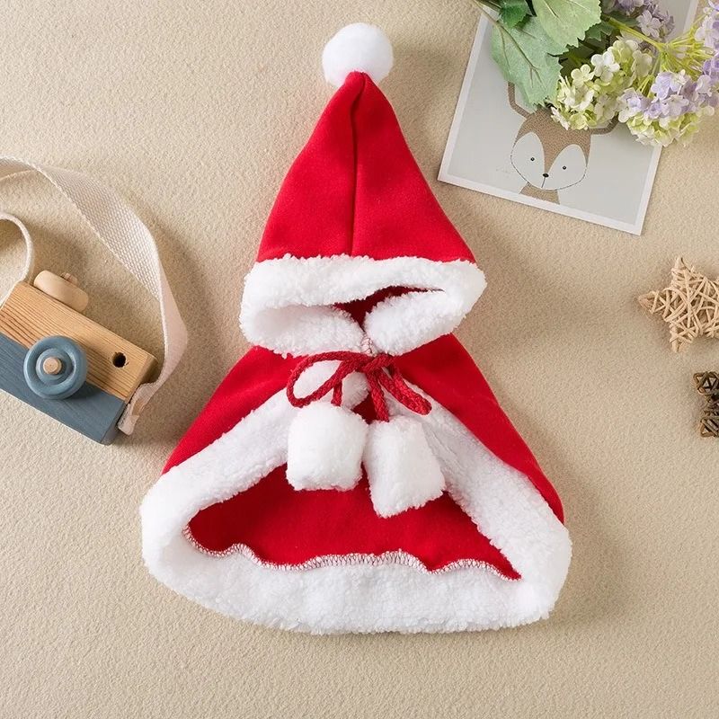 Cozy Christmas Hooded Pet Cloak for Winter Warmth