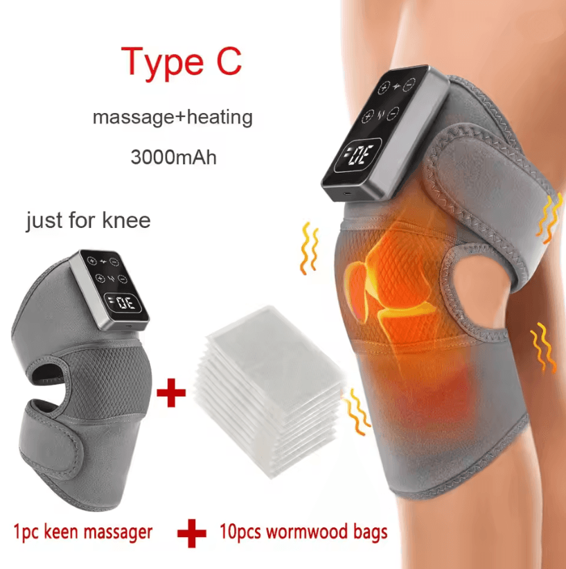 Heated Vibration Knee and Joint Massager with Hot Compress Pain Relief