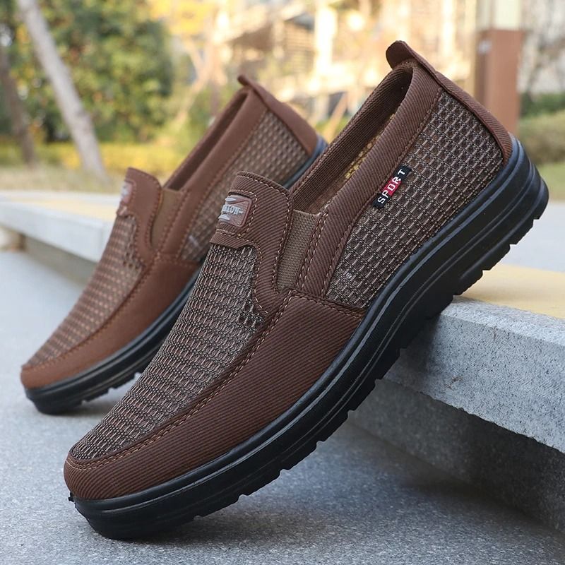 Mens Woven Knitted Running Shoes Lightweight Breathable Non Slip Sports Shoes