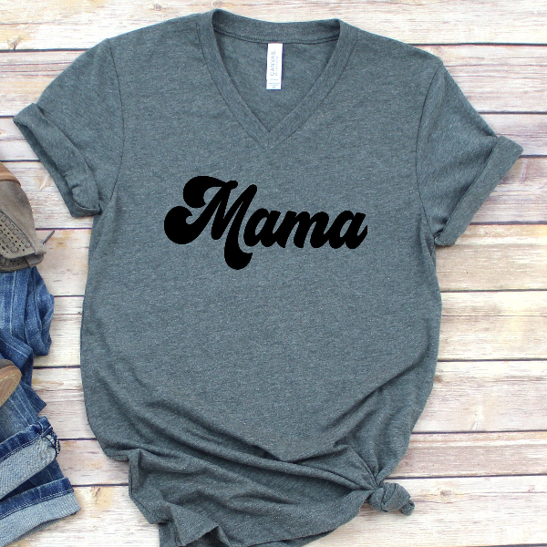 Retro Mama Shirt – Groovy Mama T-Shirt, Perfect Pregnancy Reveal and Mother's Day Shirt