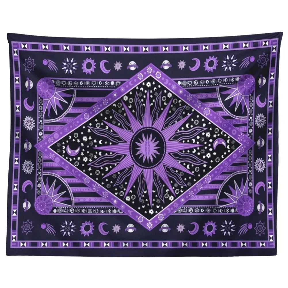 Indian Tarot Mandala Tapestry | Bohemian Divination Aesthetic Wall Hanging